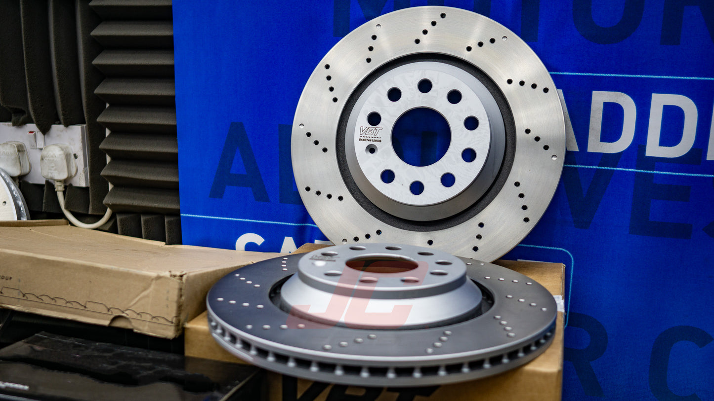 VBT Cross Drilled 310x22mm Rear Brake Discs (5440744126D)