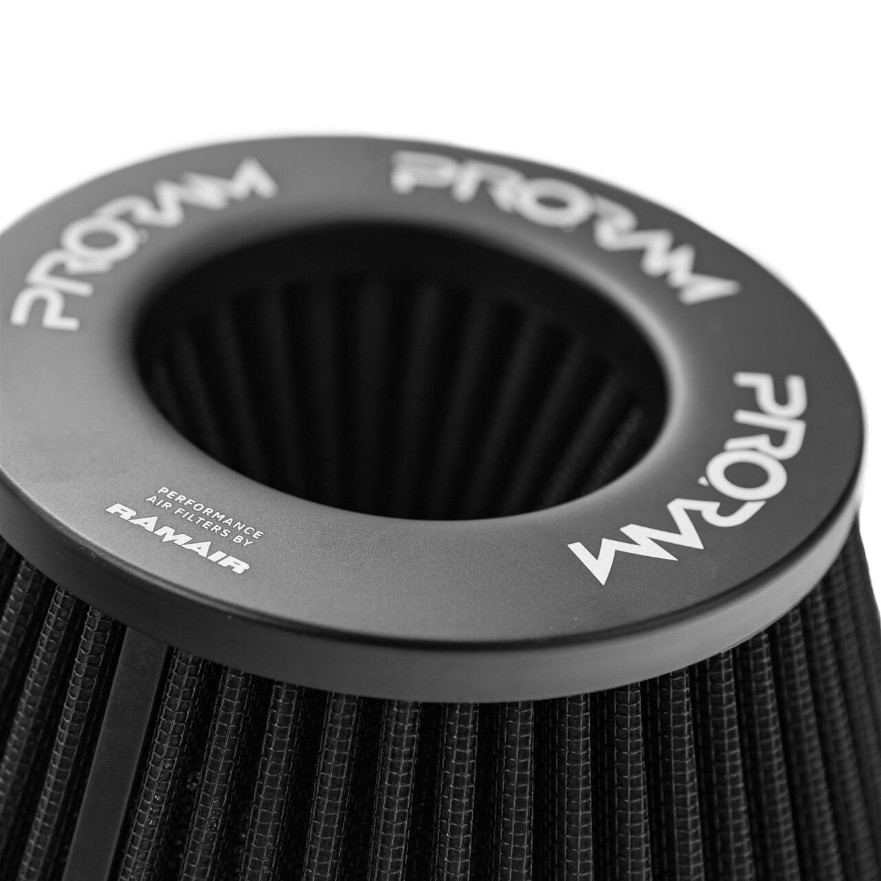 PRORAM 80mm ID Neck Medium Cone Air Filter with Velocity Stack and Coupling