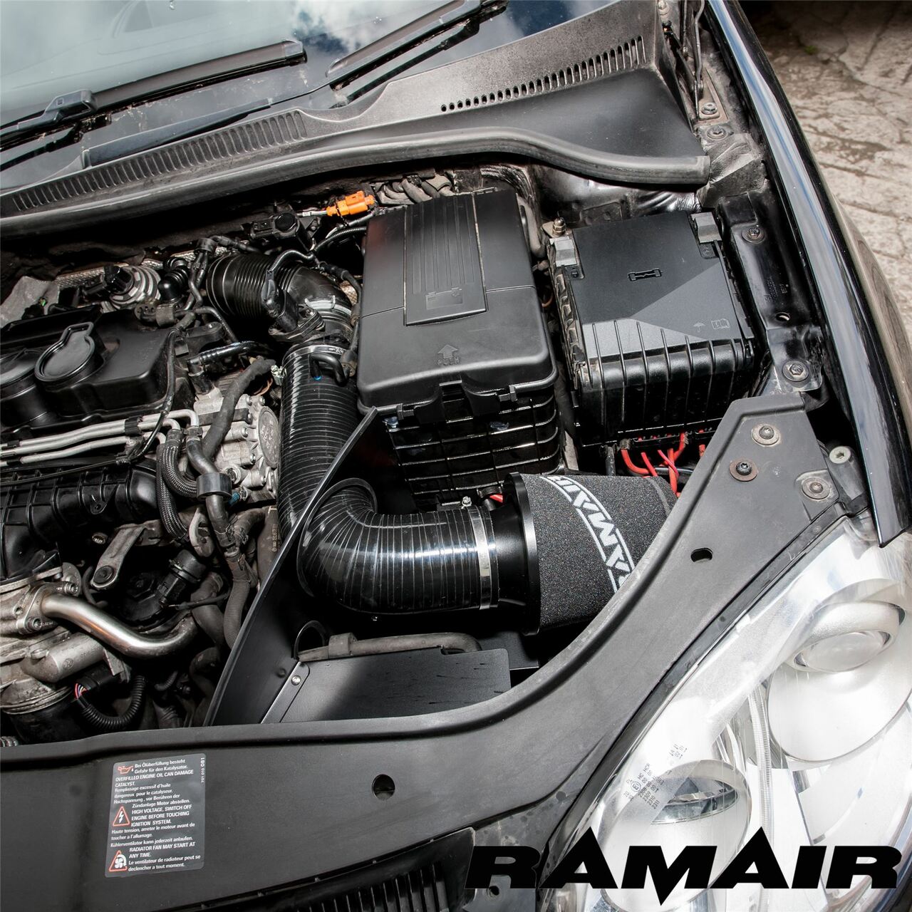Ramair Performance Foam Air Filter & Heat Shield Induction Kit Audi, Seat & VW 1.9 & 2.0 TDI MK5 & MK6 Golf, Leon, A3